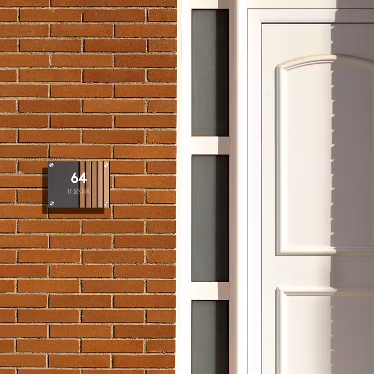 Naambordje voordeur - Rechthoek - Hout en antraciet - Modern — 3