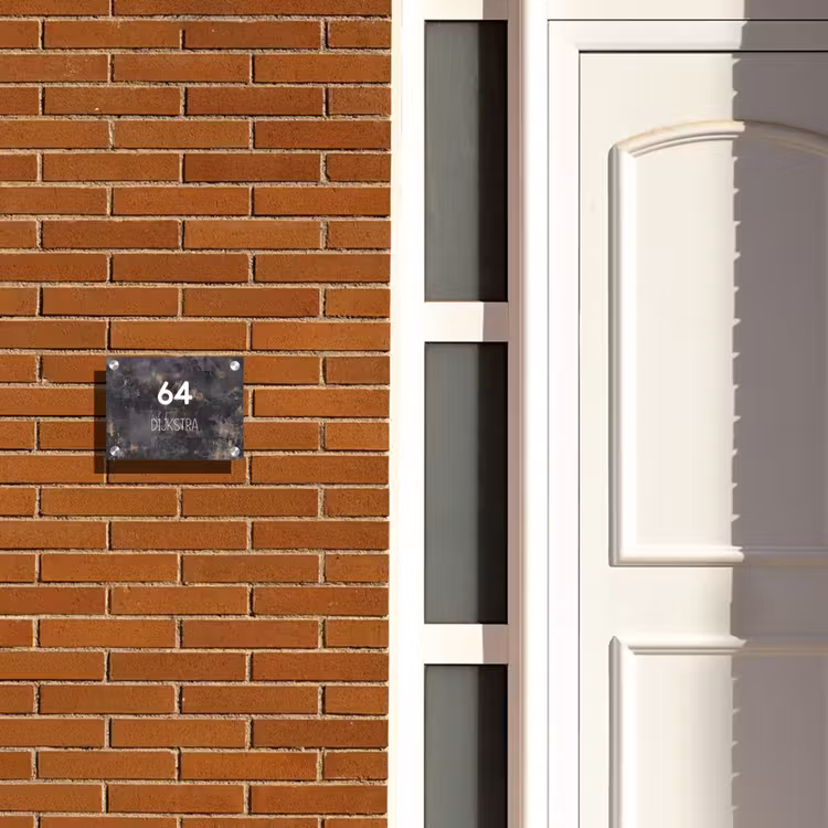 Naambordje voordeur - Rechthoek - Verweerd metaal - Modern — 3