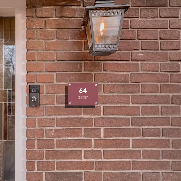 Naambordje voordeur - Rechthoek - Donker oudroze - Modern — 5