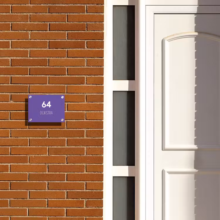 Naambordje voordeur - Rechthoek - Donkerpaars - Modern — 3