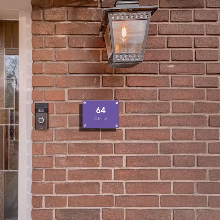 Naambordje voordeur - Rechthoek - Donkerpaars - Modern — 5