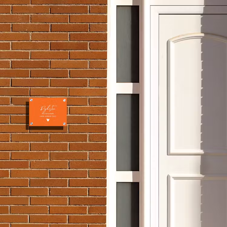 Naambordje voordeur - Rechthoek - Oranje - Sierlijk — 3