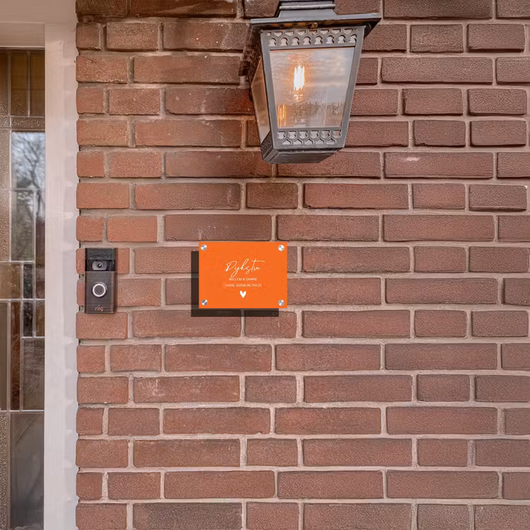 Naambordje voordeur - Rechthoek - Oranje - Sierlijk — 5