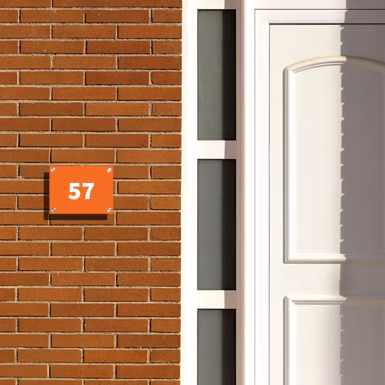 Naambordje voordeur - Rechthoek - Oranje - Traditioneel — 3
