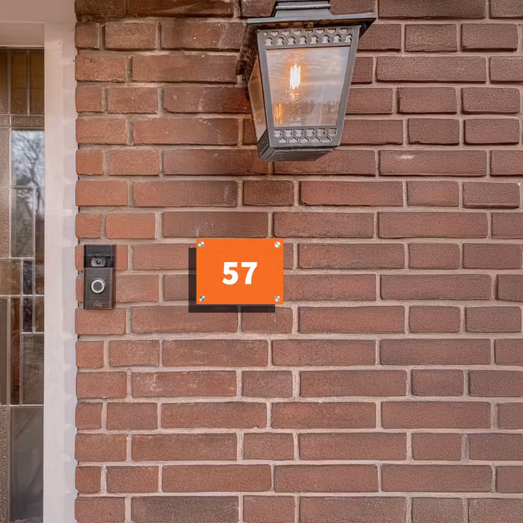 Naambordje voordeur - Rechthoek - Oranje - Traditioneel — 5