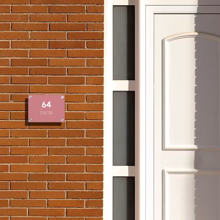 Naambordje voordeur - Rechthoek - Oudroze - Modern — 3