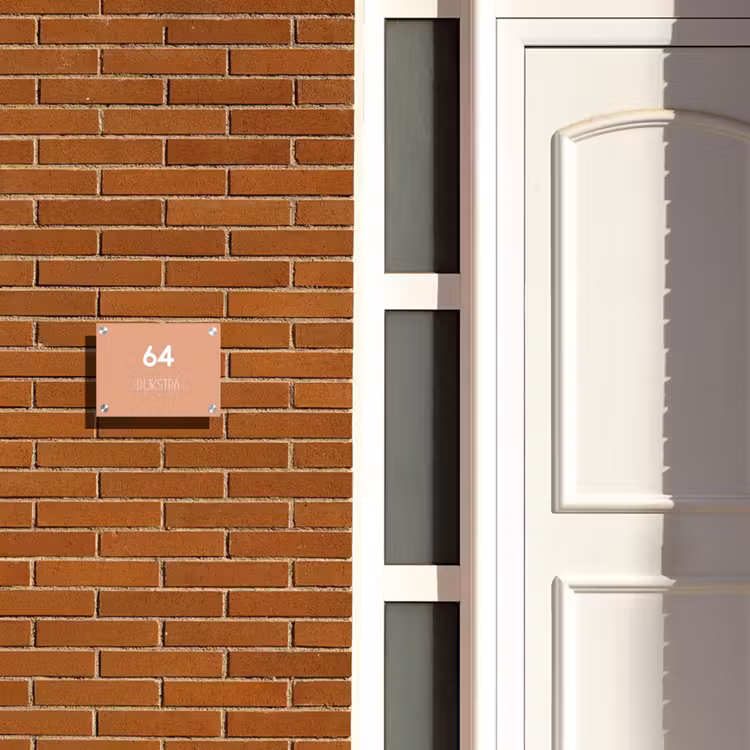 Naambordje voordeur - Rechthoek - Zalmroze - Modern — 3