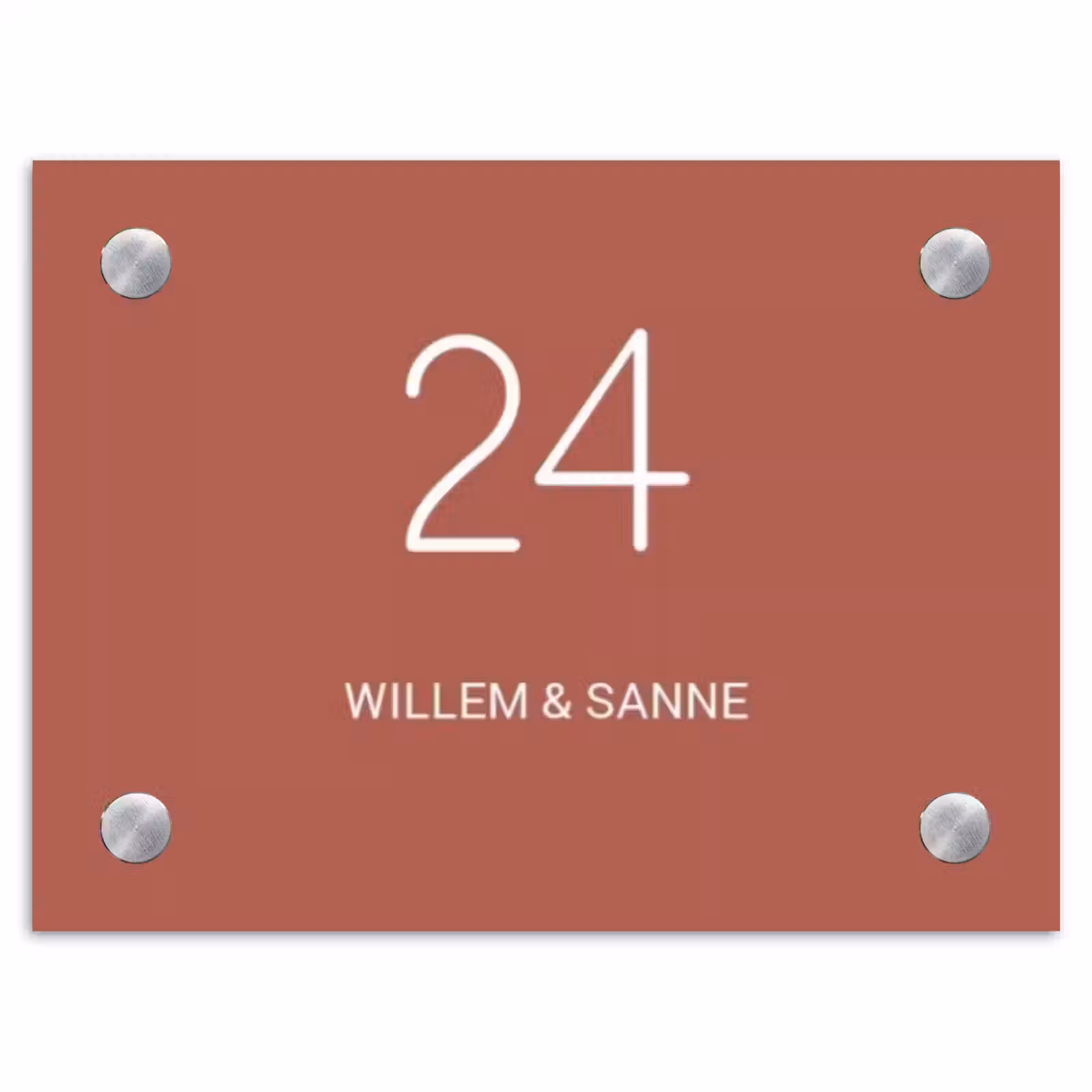 Naambordje voordeur - Rechthoek - Terracotta - Klassiek — 1