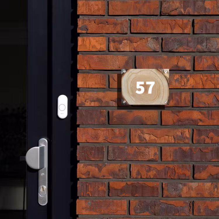 Naambordje voordeur - Rechthoek - Boomschijf - Traditioneel — 2