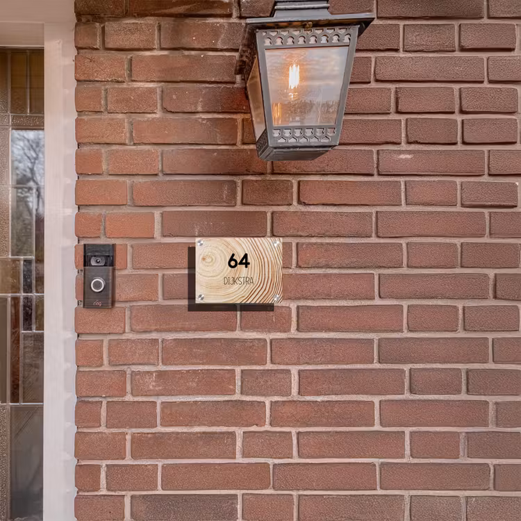 Naambordje voordeur - Rechthoek - Houtnerf - Modern — 5