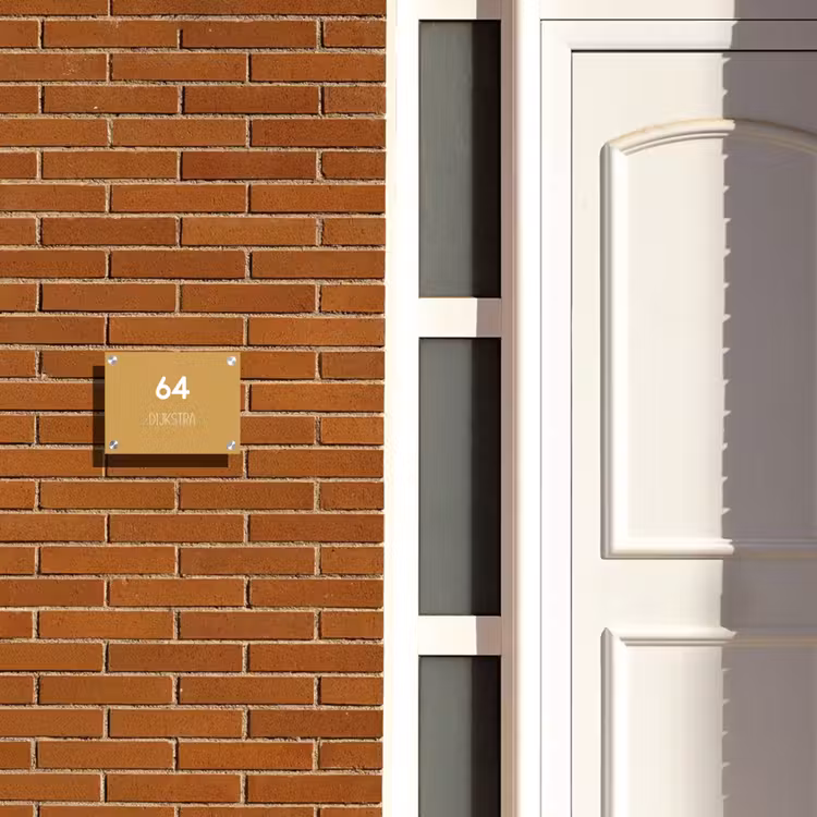 Naambordje voordeur - Rechthoek - Mosterdgeel - Modern — 3