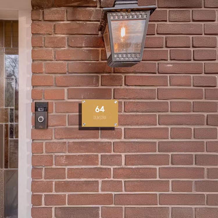 Naambordje voordeur - Rechthoek - Mosterdgeel - Modern — 5