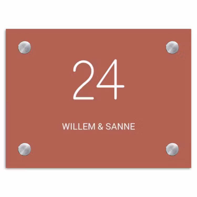 Naambordje voordeur - Rechthoek - Terracotta - Klassiek — 1
