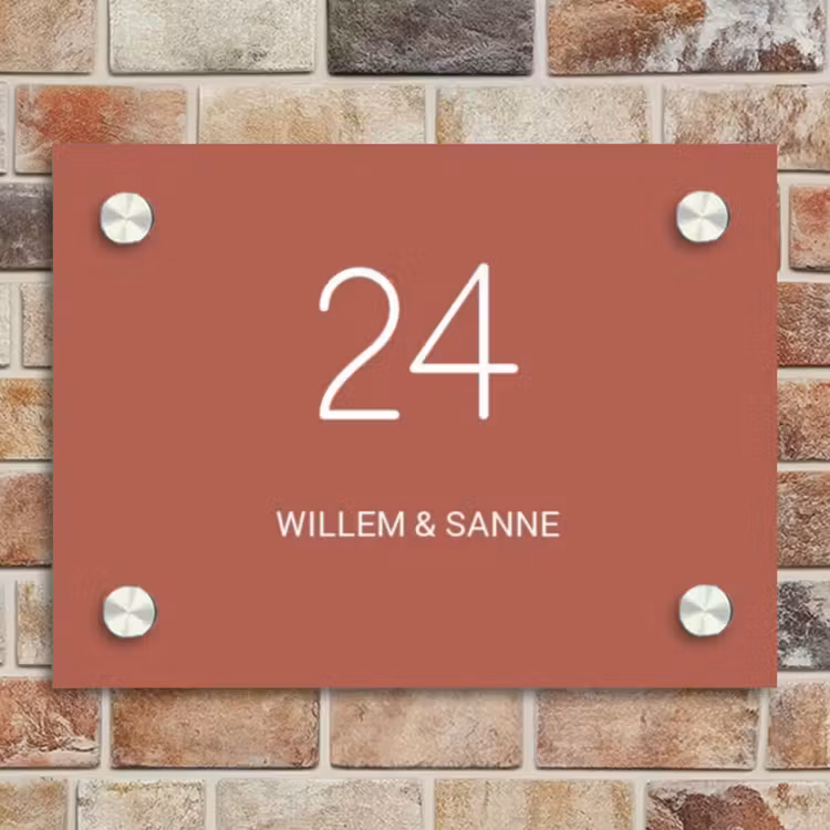Naambordje voordeur - Rechthoek - Terracotta - Klassiek — 4