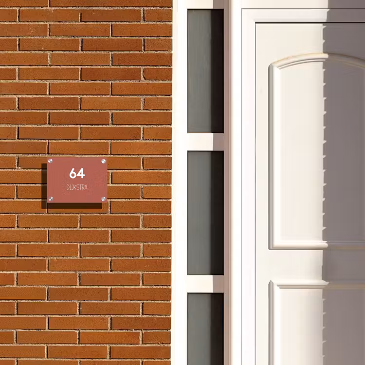 Naambordje voordeur - Rechthoek - Terracotta - Modern — 3