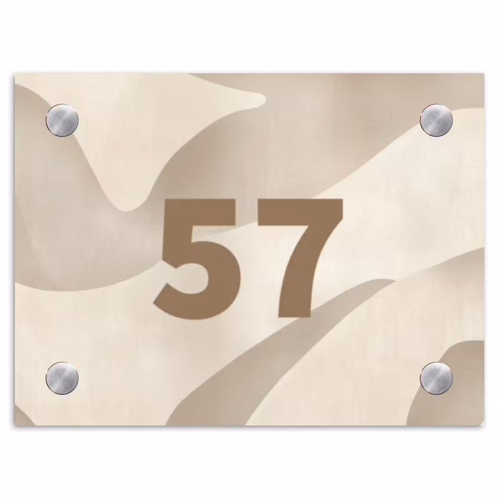 Naambordje voordeur - Rechthoek - Beige organisch - Traditioneel — 1