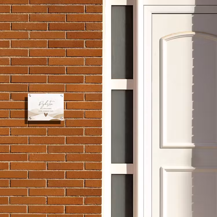 Naambordje voordeur - Rechthoek - Beige landschap - Sierlijk — 3