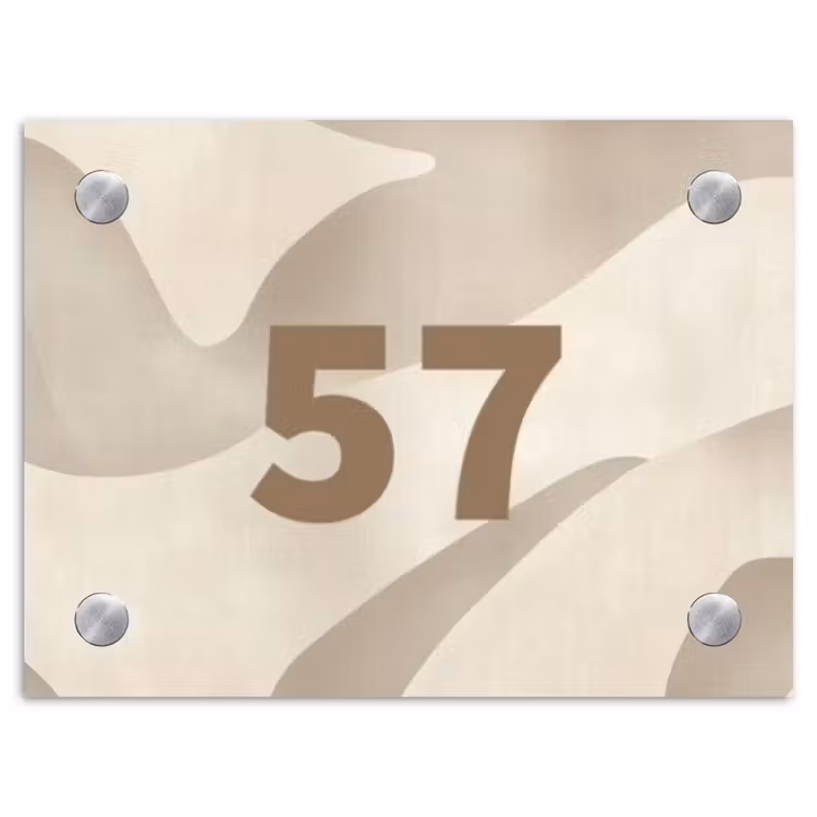 Naambordje voordeur - Rechthoek - Beige organisch - Traditioneel — 1