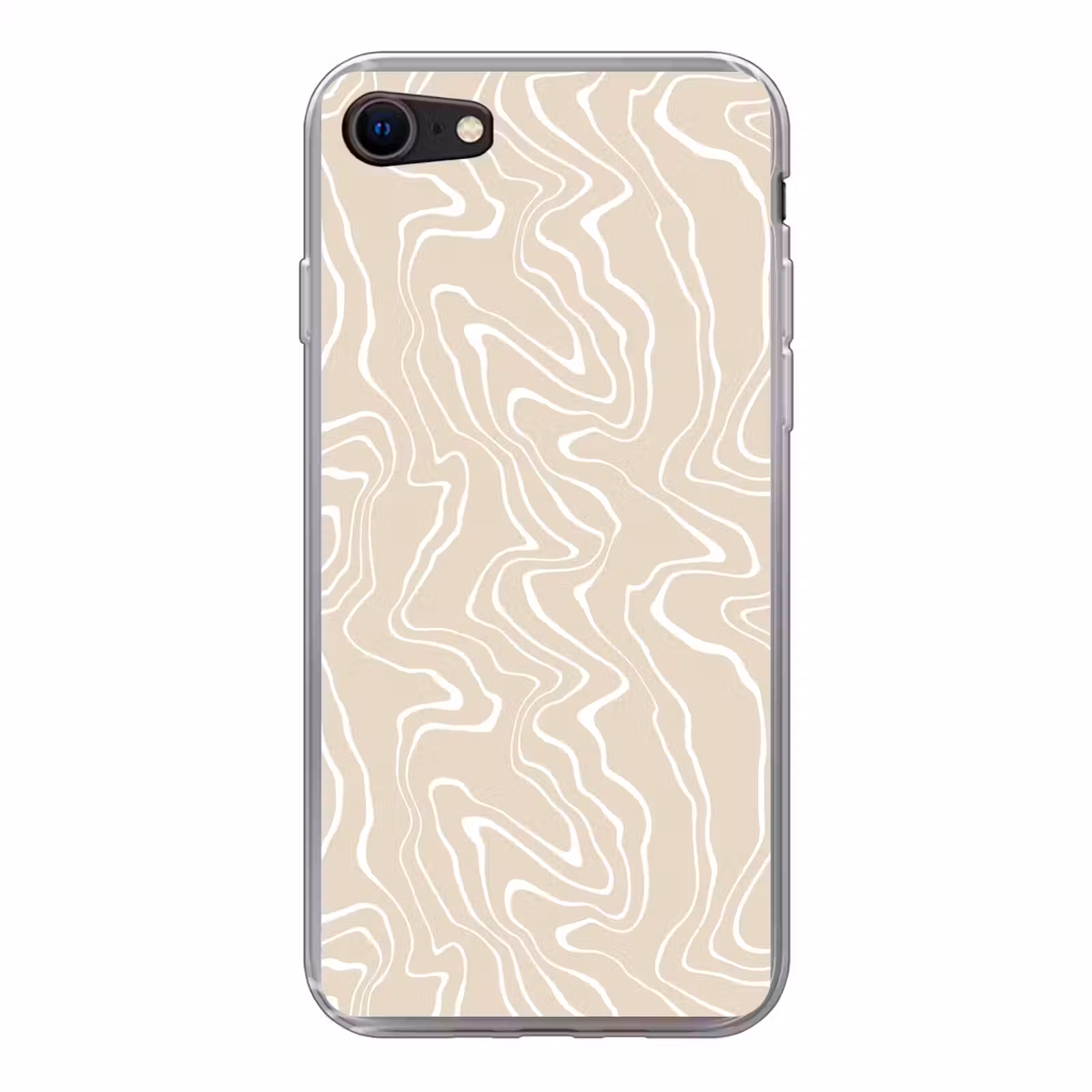 Beige achtergrond met abstracte witte lijnen — 1