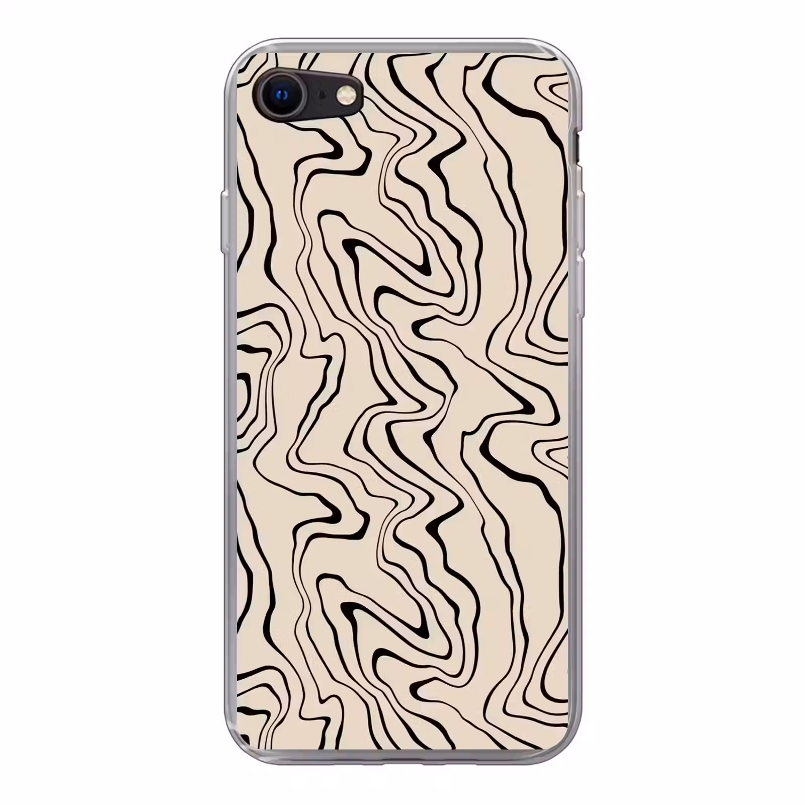 Beige achtergrond met abstracte zwarte lijnen — 1