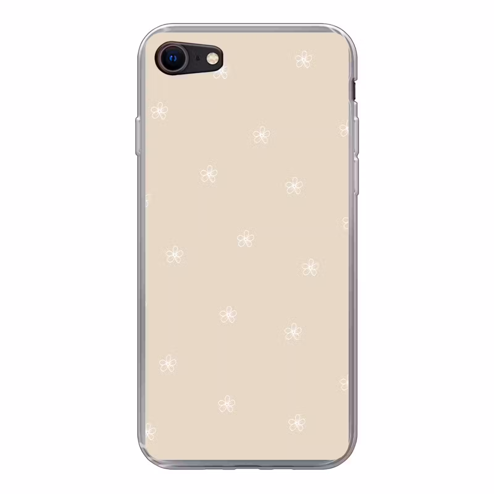 Beige achtergrond met witte bloemetjes — 1