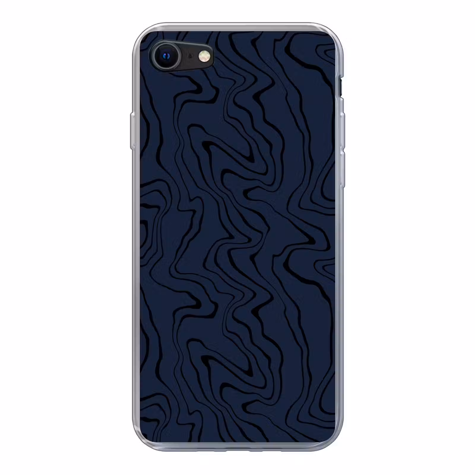 Donkerblauwe achtergrond met abstracte zwarte lijnen — 1