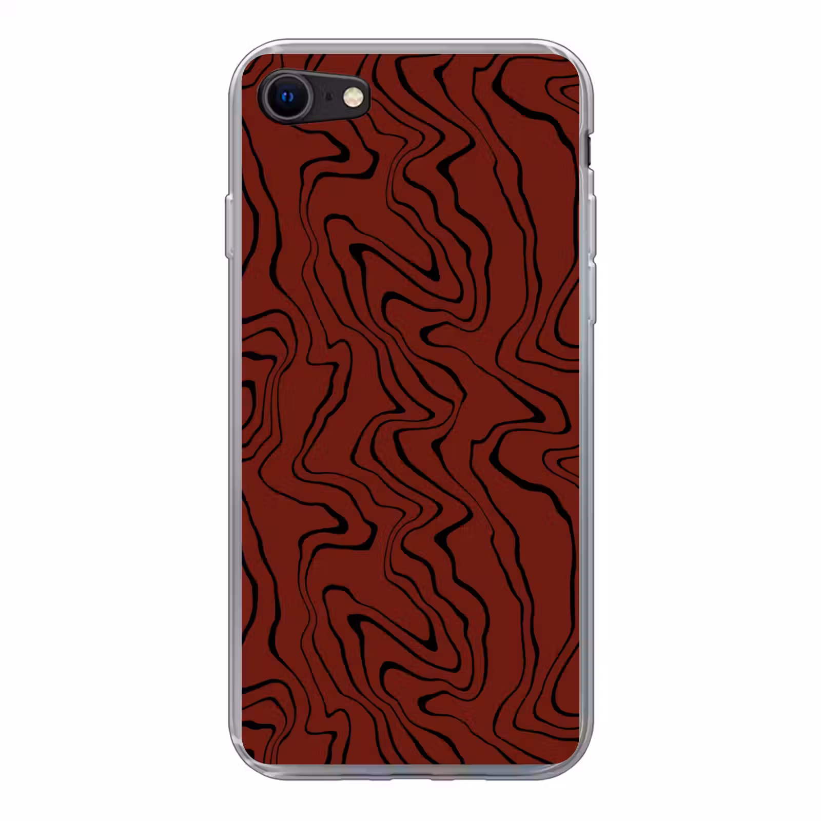 Rode achtergrond met abstracte zwarte lijnen — 1