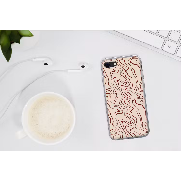 Beige achtergrond met abstracte rode lijnen — 2