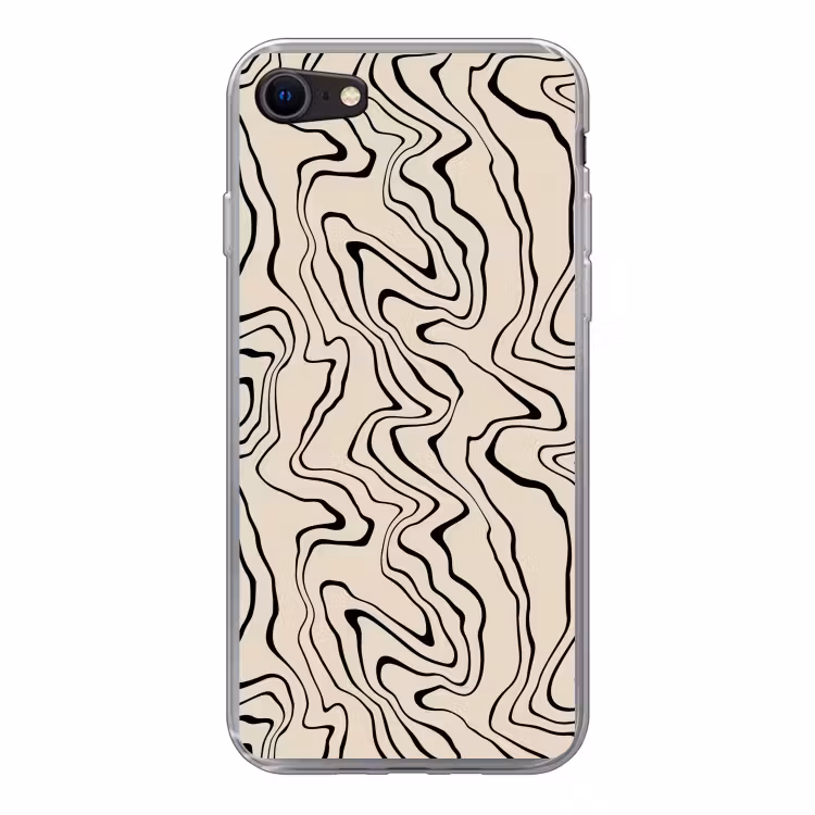 Beige achtergrond met abstracte zwarte lijnen — 1