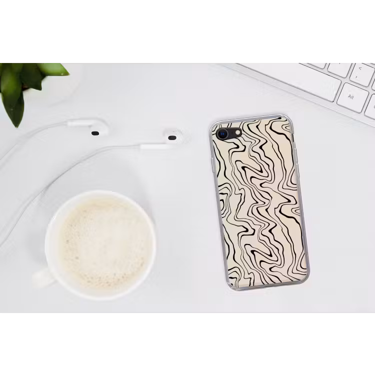 Beige achtergrond met abstracte zwarte lijnen — 2