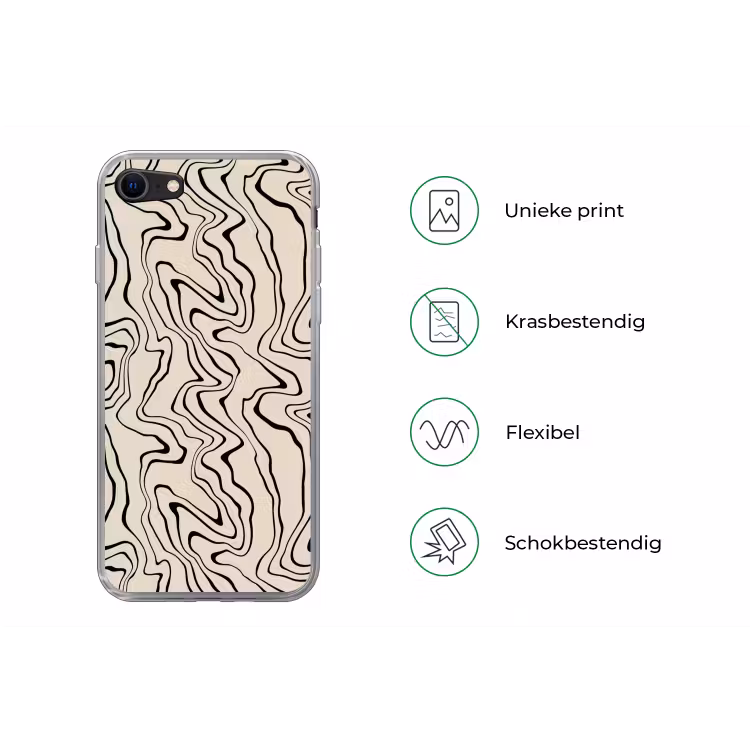 Beige achtergrond met abstracte zwarte lijnen — 5