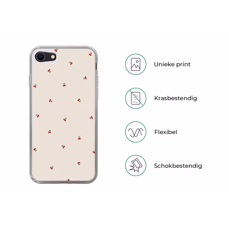 Beige achtergrond met patroon van kleine kersen — 5