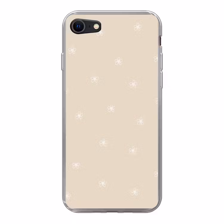 Beige achtergrond met witte bloemetjes — 1