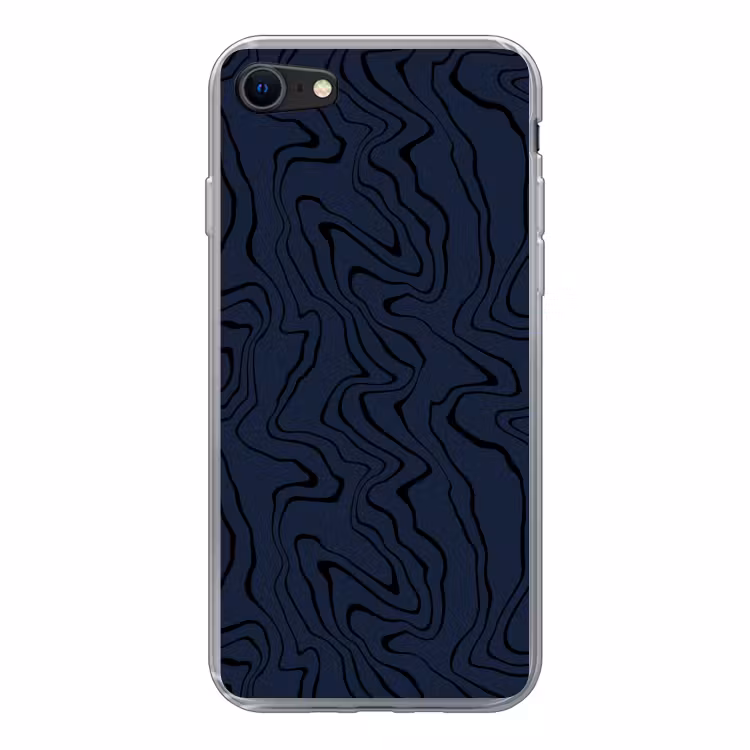 Donkerblauwe achtergrond met abstracte zwarte lijnen — 1