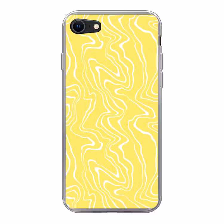 Gele achtergrond met abstracte witte lijnen — 1