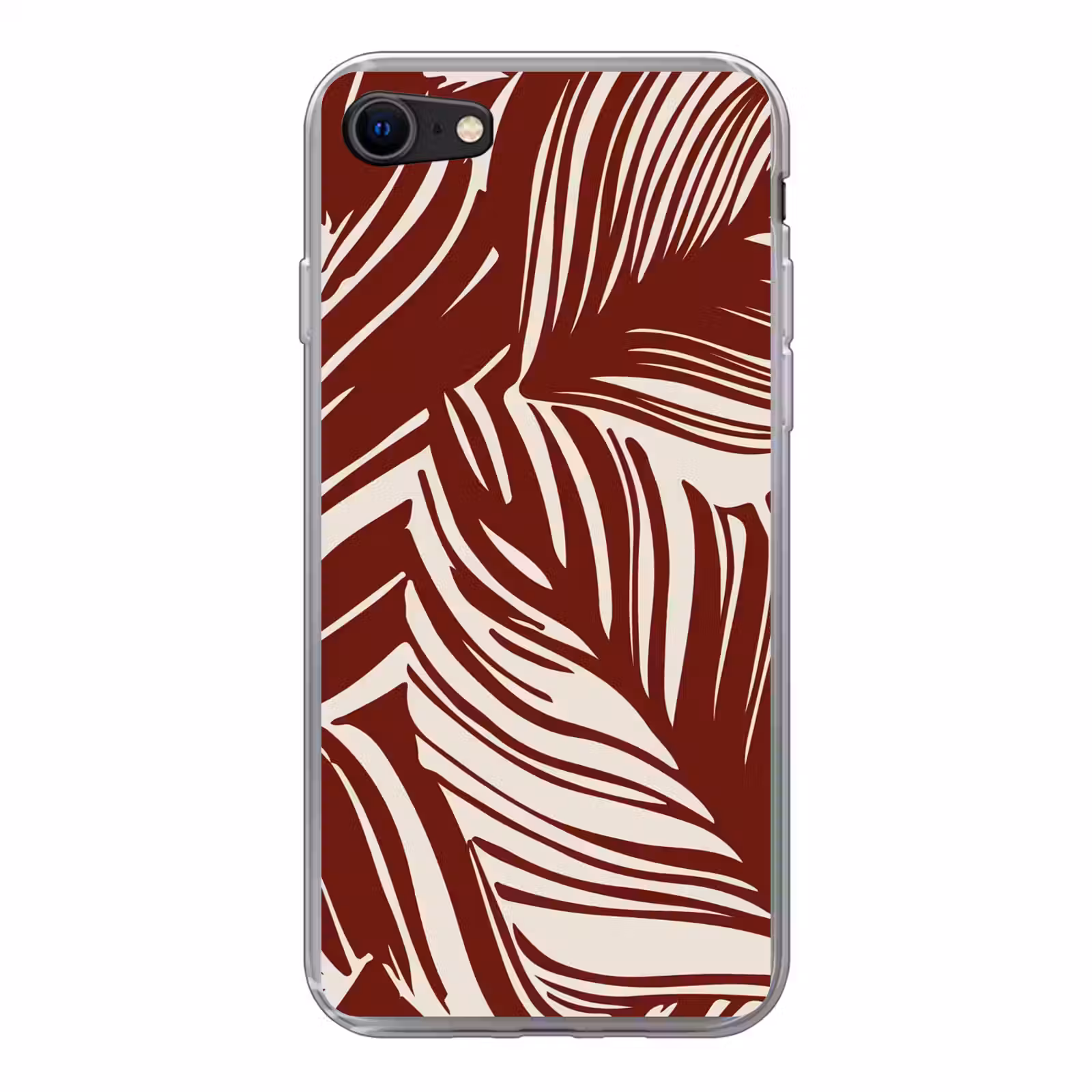 Grote bladeren in rood met beige — 1