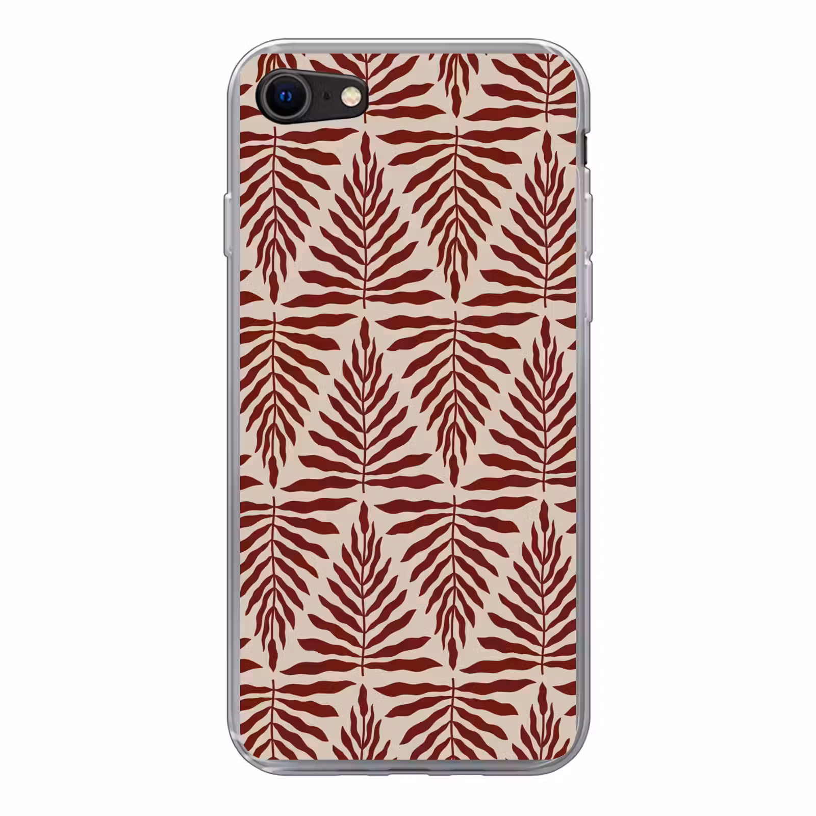 Patroon van bladeren in beige met rood — 1