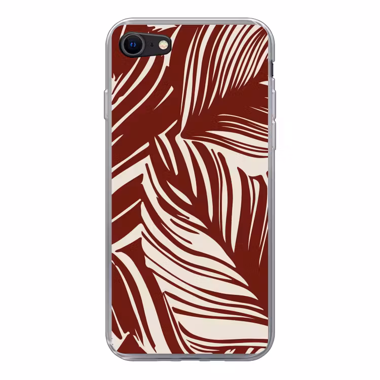 Grote bladeren in rood met beige — 1