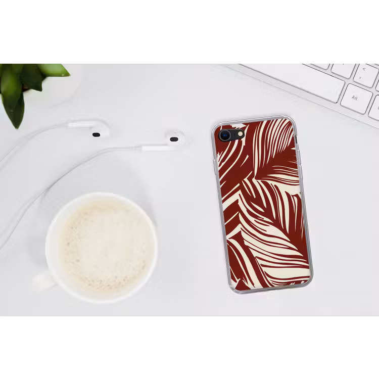 Grote bladeren in rood met beige — 2