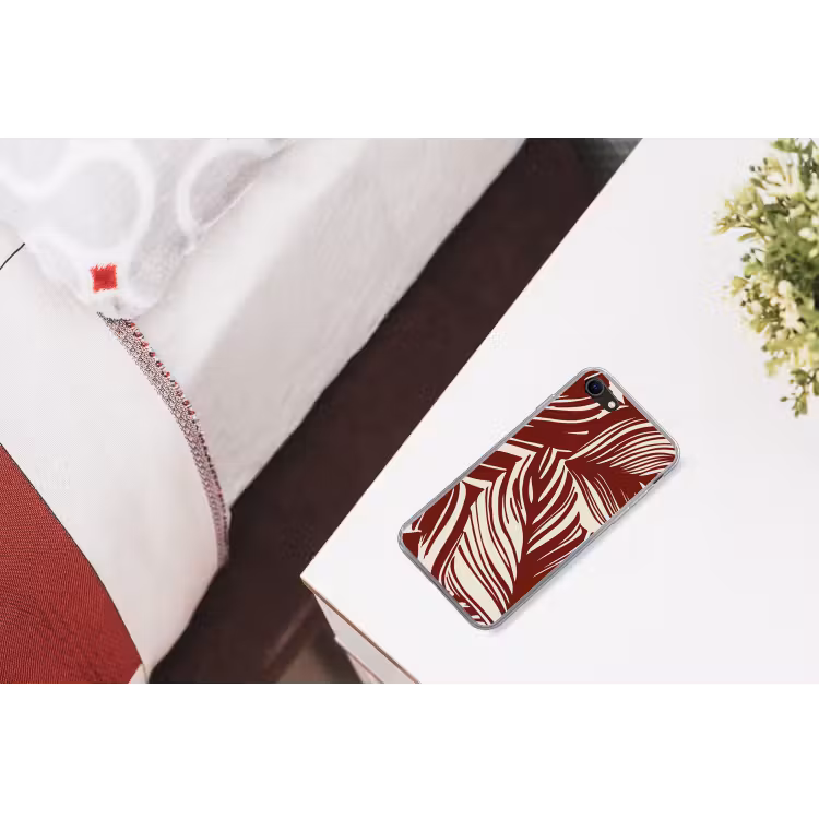Grote bladeren in rood met beige — 3