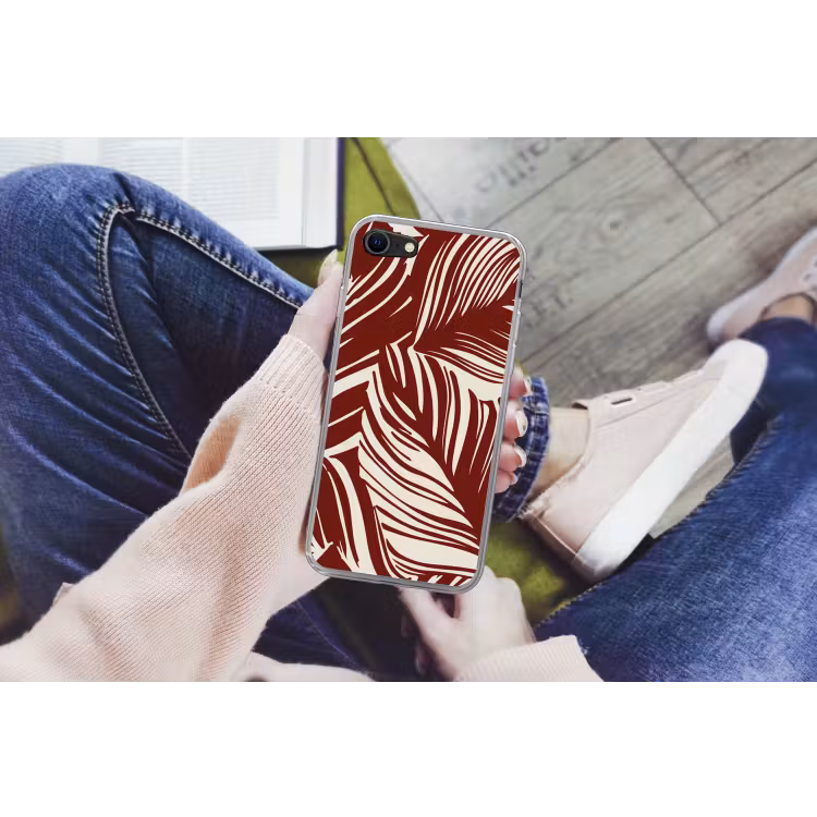 Grote bladeren in rood met beige — 4