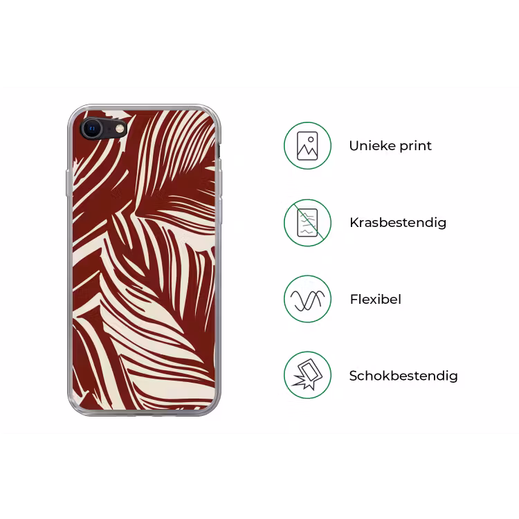 Grote bladeren in rood met beige — 5