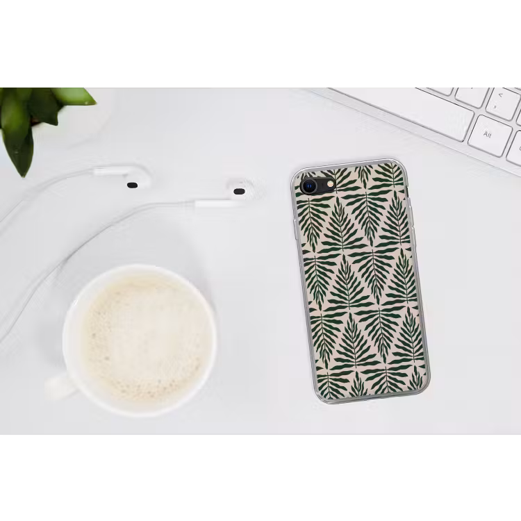 Patroon van bladeren in beige met donkergroen — 2