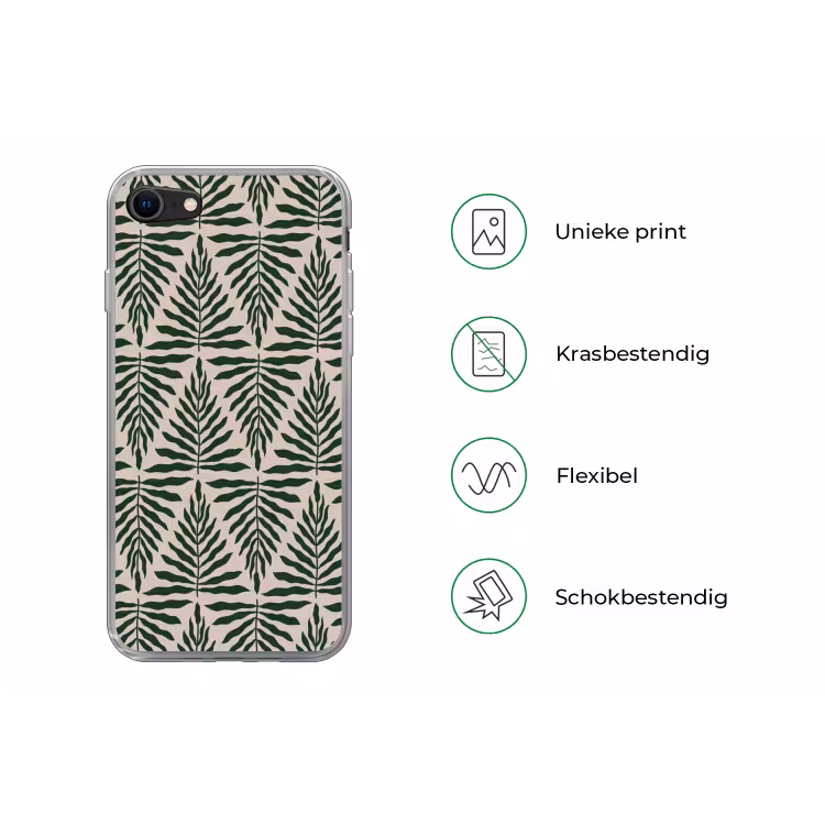 Patroon van bladeren in beige met donkergroen — 5