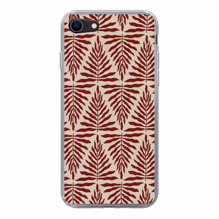 Patroon van bladeren in beige met rood — 1