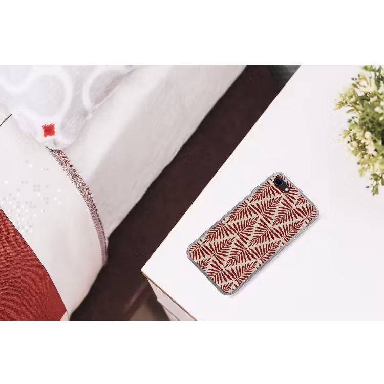 Patroon van bladeren in beige met rood — 3
