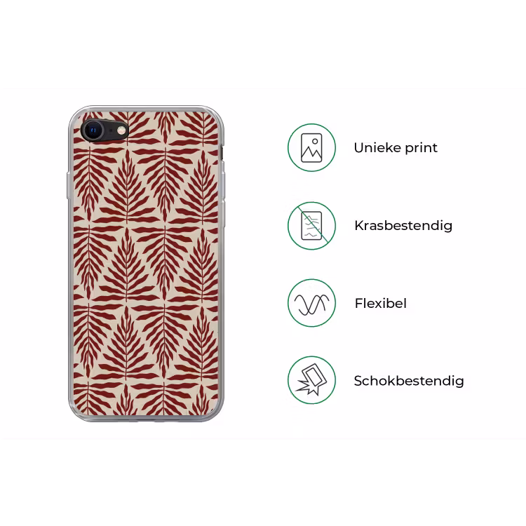 Patroon van bladeren in beige met rood — 5