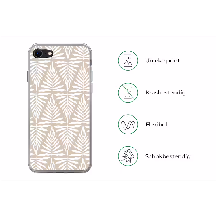 Patroon van bladeren in beige met wit — 5