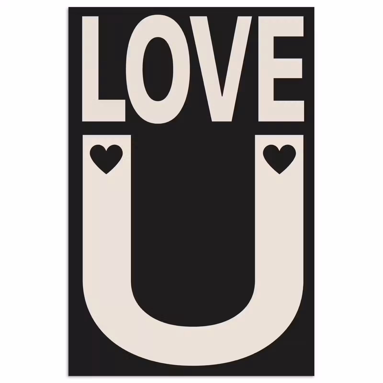 Poster – Love - Zwart - Minimalistisch — 1