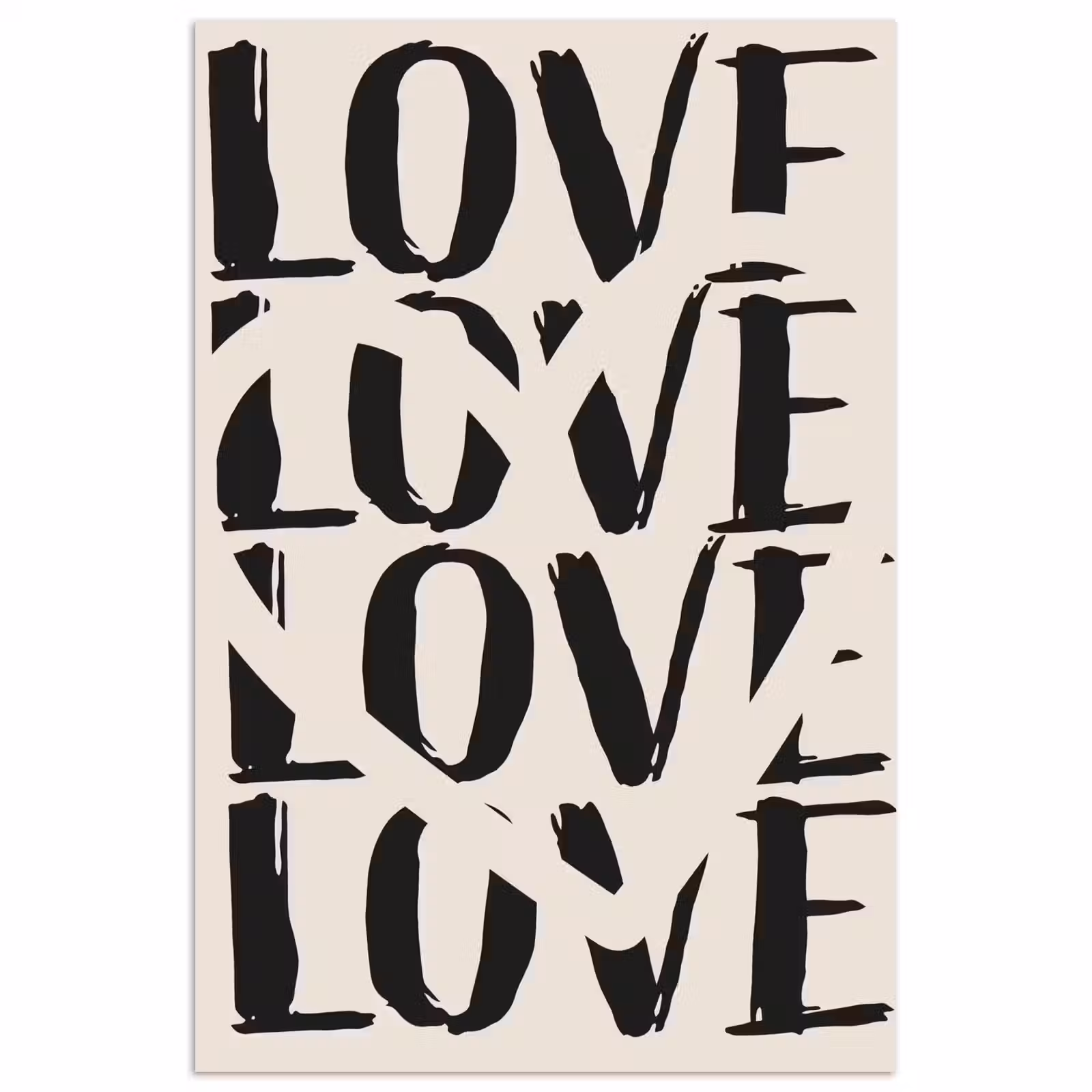 Poster – Love - Hart - Beige — 1